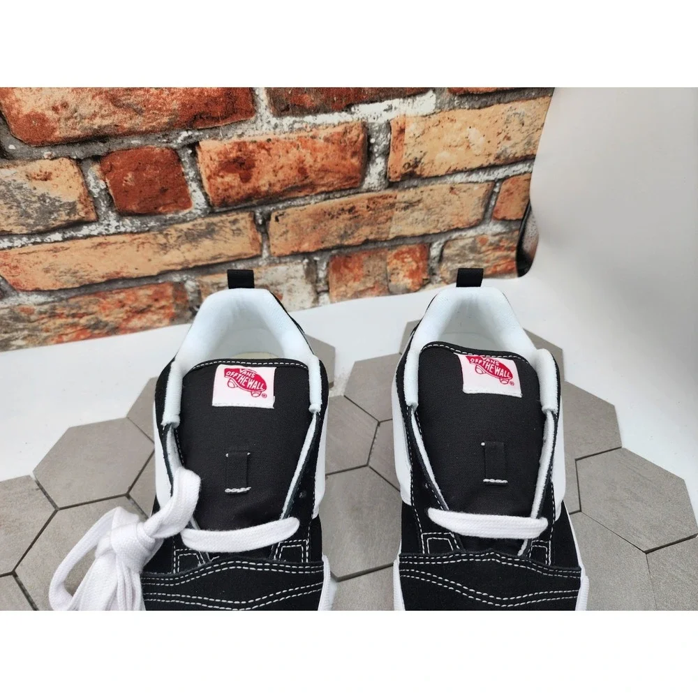VANS Knu Stack Platform Lift Shoes Black White Platform Shoes Women Sz 9